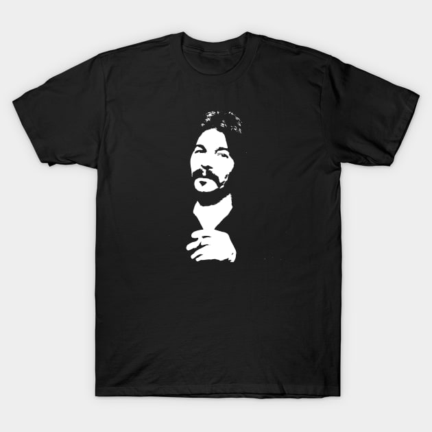 John Prine White Stencil T-Shirt by OliviaCookArt